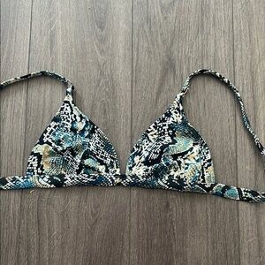 Shade & shore Snakeskin snake 🐍 Print Triangle Bikini Top S small